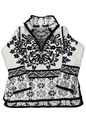 MOTH Anthropologie Wool Alpaca Blend Quarter Zip Cozy Nordic Sweater | Women’s M